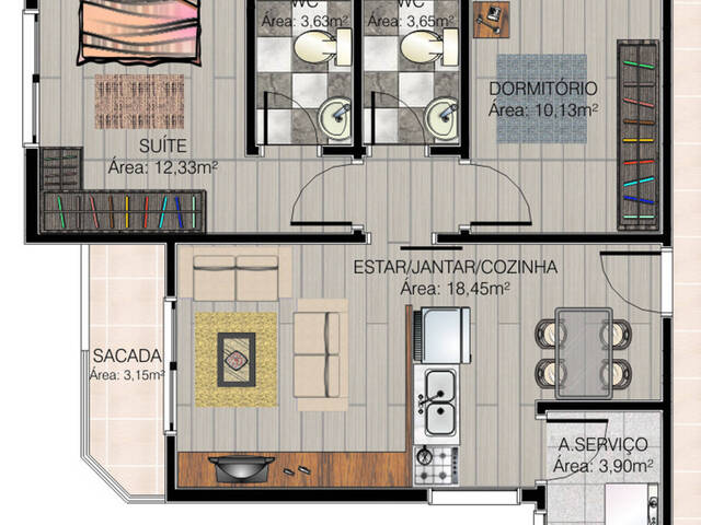 #1691 - Apartamento para Venda em Caxias do Sul - RS